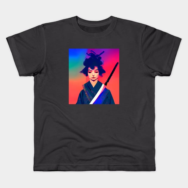Samurai Girl 1 Kids T-Shirt by Edongski303 Teepublic Merch